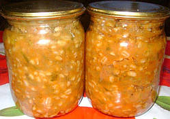 Перловка з овочами в банці натуральні домашні закрутки 0,5 л