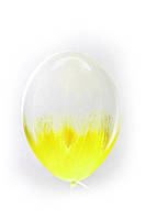 Ексклюзивна латексна кулька прозора з яскраво-жовтим  12"(30см.)  ТМ Balonevi 1шт.