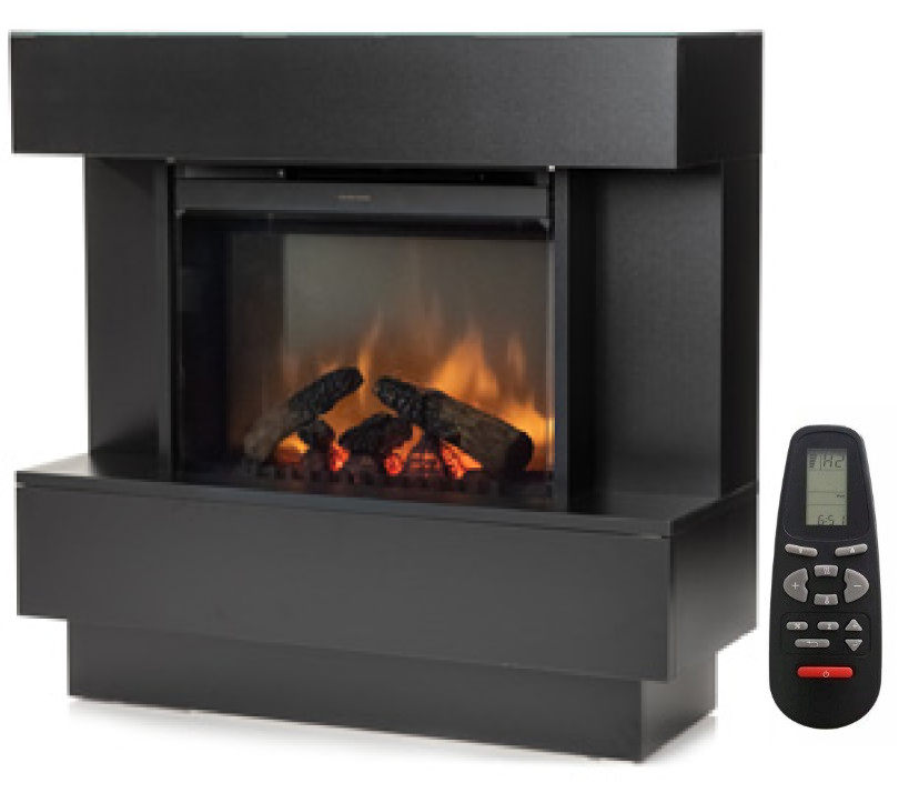 Електрокамін з порталом, камінокомплек Avalone чорний матовий