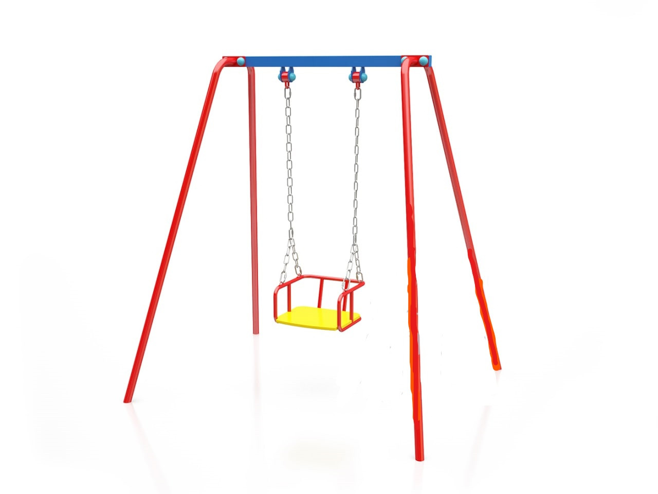 Гойдалка металева одинарна на ланцюгах, фото 1