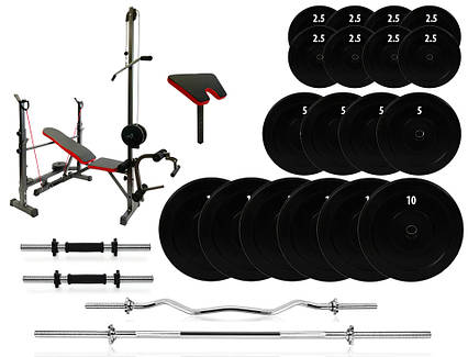Лавка L910(++) + Штанга + гантелі 119 кг., фото 2
