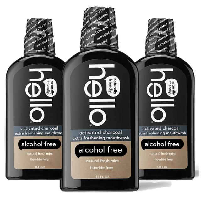 Hello Activated Charcoal Extra Freshening Mouthwash 