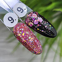 Глиттерный гель (Glitter gel) розовый хамелеон Sweet Nails Stars №9 5 грамм