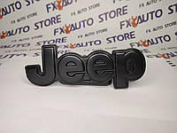 Эмблема Логотип шильдик JEEP черный на крышку багажника для Renegade Compass Grand Cherokee Wrangler 155х53 мм
