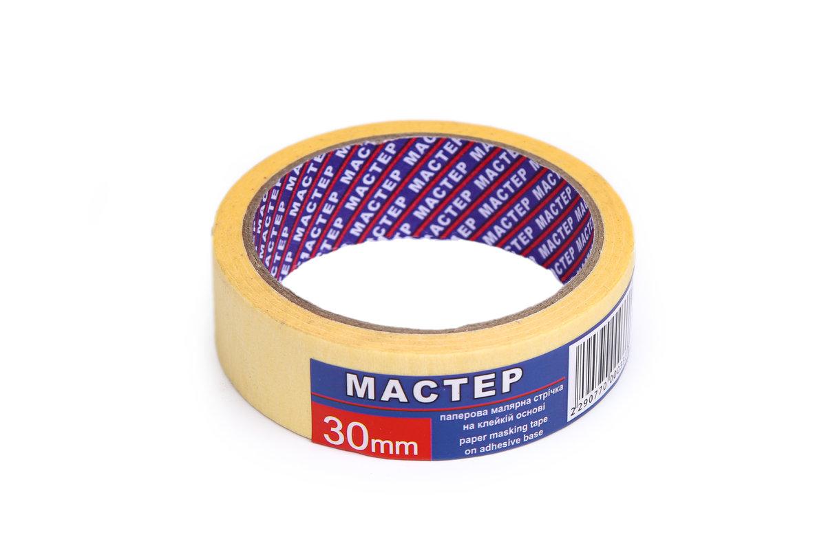 Малярна стрічка "Мастер" 30мм жовта (8сп, 48 шт/ящ)