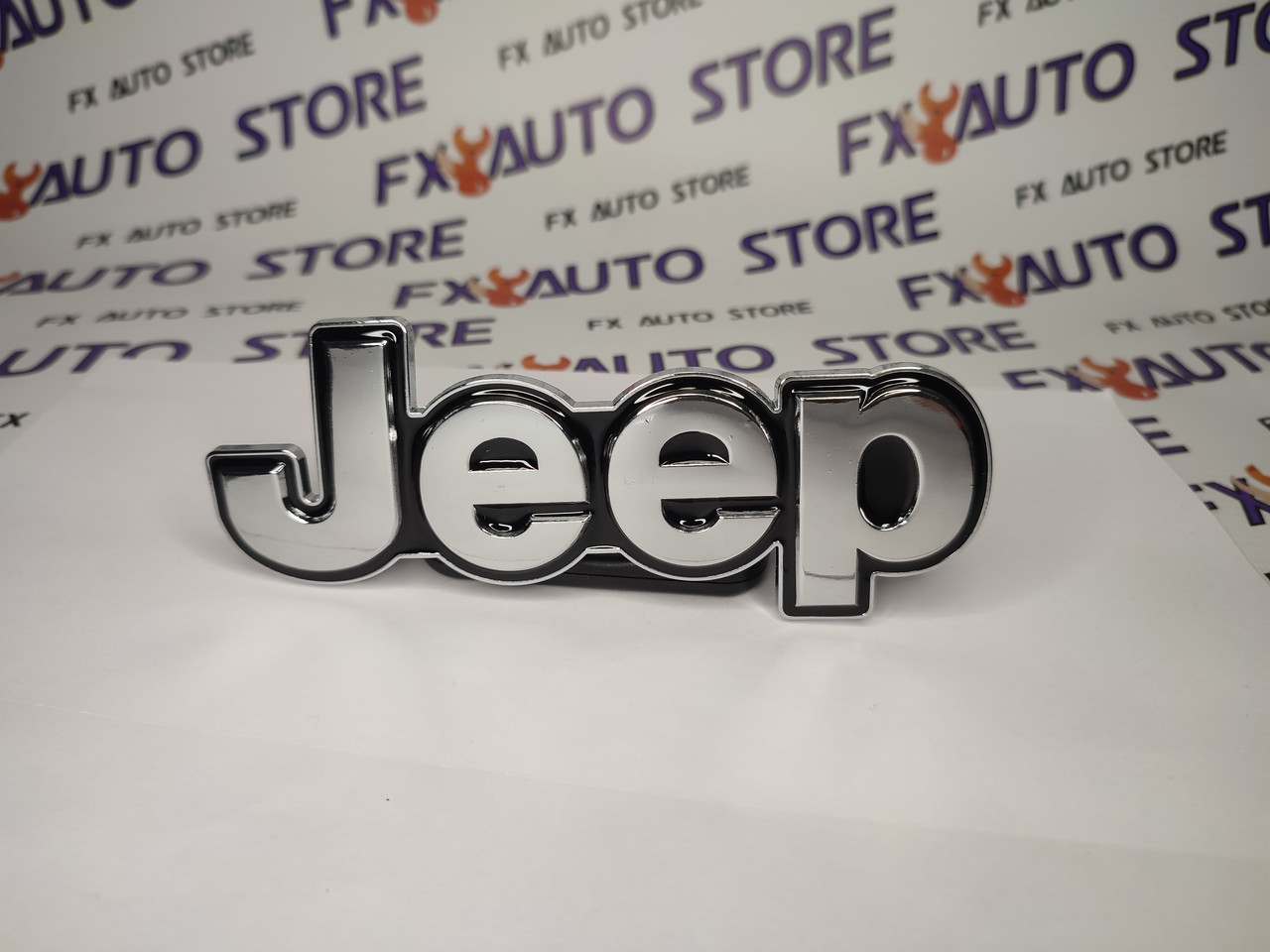 Емблема Логотип JEEP хромований на кришку багажника Renegade Compass Grand Cherokee Wrangler 155х53 мм