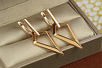 Серьги Xuping Jewelry подвески острие стрелы 4 см золотистые