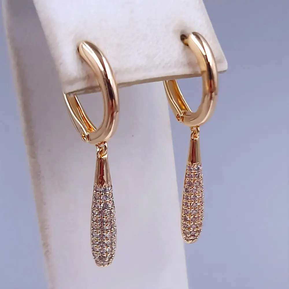 Сережки краплі (1 пара) Xuping. Довжина: 39 мм. Ширина: 4 мм