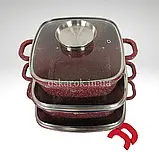 Набір посуду з гранітним антипригарним покриттям Higher Kitchen HK-312, Набір каструль і сковорода ( Казан ), фото 8