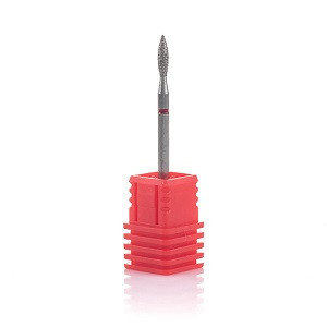 Фреза алмазна Nail Drill "Пламя" 243 023R діаметр 2,3 мм, червона