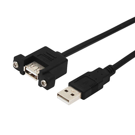 Кабель-подовжувач із роз'ємами USB 2.0 AM/AF 0.3 м, USB-подовжувач папа-мама, кабель USB для передавання даних, фото 1