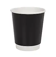 Стакан паперовий двошаровий чорний "Double black" 250 мл