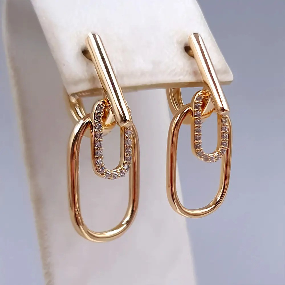 Сережки (1 пара) Xuping. Довжина: 26 мм. Ширина: 12 мм