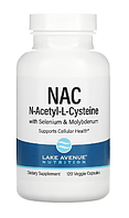 NAC N-ацетилцистеин с селеном и молибденом, N-A-C Lake Avenue Nutrition, 600 мг, 120 капсул