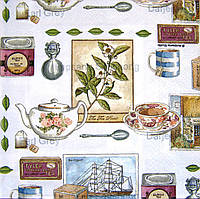 Серветка для декупажу  "Чайні мініатюри", розмір 33*33 см, тришарова