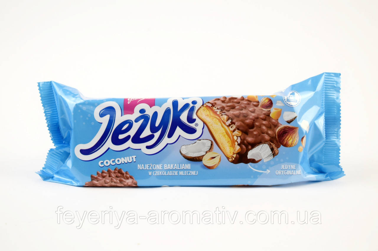 Печиво в шоколаді з кокосом та горіхами Jezyki Kokos 140 г Польща
