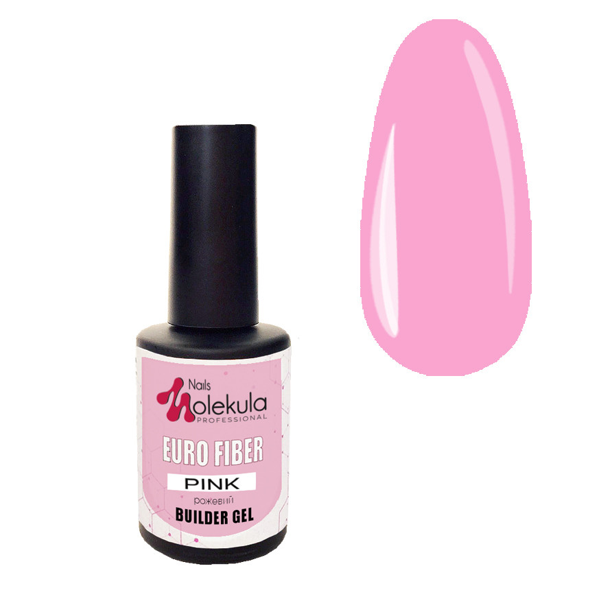 Моделювальний гель для нарощування Euro Fiber Gel Nails Molekula Pink 12 мл