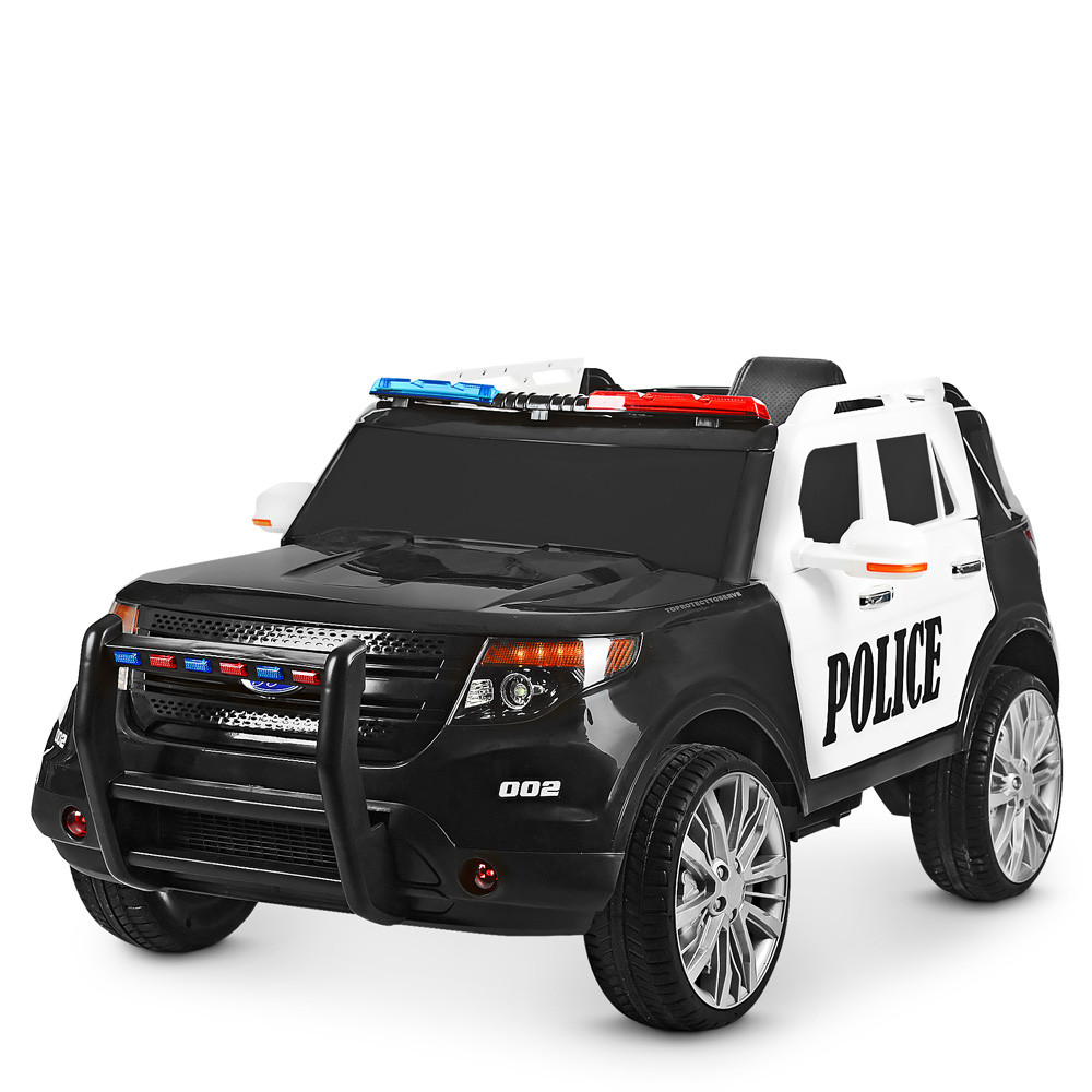 Дитячий електромобіль Ford Police (2 мотори, MP3, USB, FM) Джип Bambi M 3259EBLR-1-2 Чорно-білий