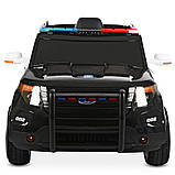 Дитячий електромобіль Ford Police (2 мотори, MP3, USB, FM) Джип Bambi M 3259EBLR-1-2 Чорно-білий, фото 3