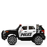 Дитячий електромобіль Ford Police (2 мотори, MP3, USB, FM) Джип Bambi M 3259EBLR-1-2 Чорно-білий, фото 4