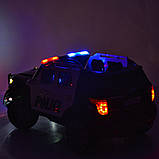 Дитячий електромобіль Ford Police (2 мотори, MP3, USB, FM) Джип Bambi M 3259EBLR-1-2 Чорно-білий, фото 10