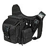 Військова сумка через плече на 8л (24х23х16 см) B03 із системою M.O.L.L.E, Чорна / Тактична сумка на пояс, фото 2
