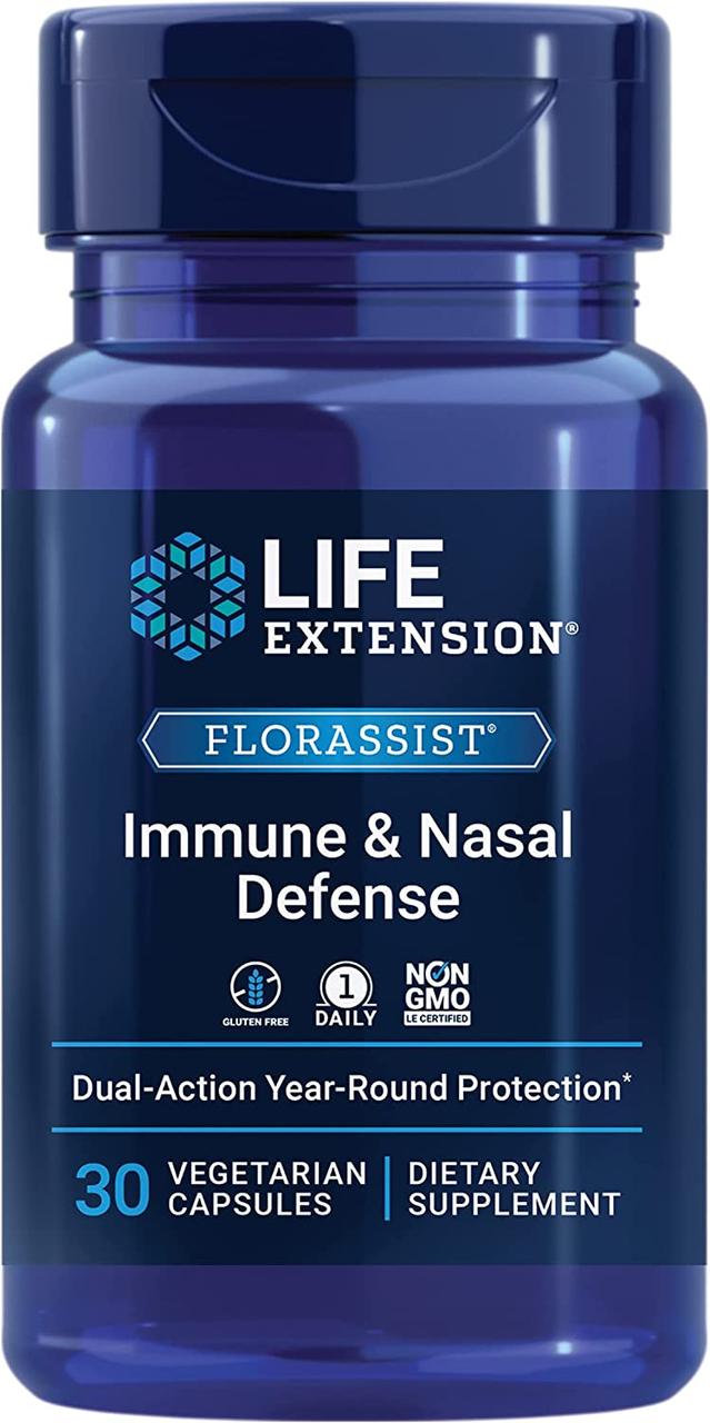 Life Extension Florassist Immune & Nasal Defense / Підтримка імунітету та дихальної системи 30 капсул