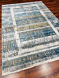 Етнічний килим з бамбукового шовку в блакитно сірому кольорі, фото 2