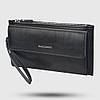 Стильний чоловічий гаманець з екошкіри (21х11х5 см) Zipper Long Чорний / Чоловічий клатч портмоне, фото 3