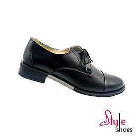 Туфлі жіночі із натуральної шкіри чорного кольору "Style Shoes"