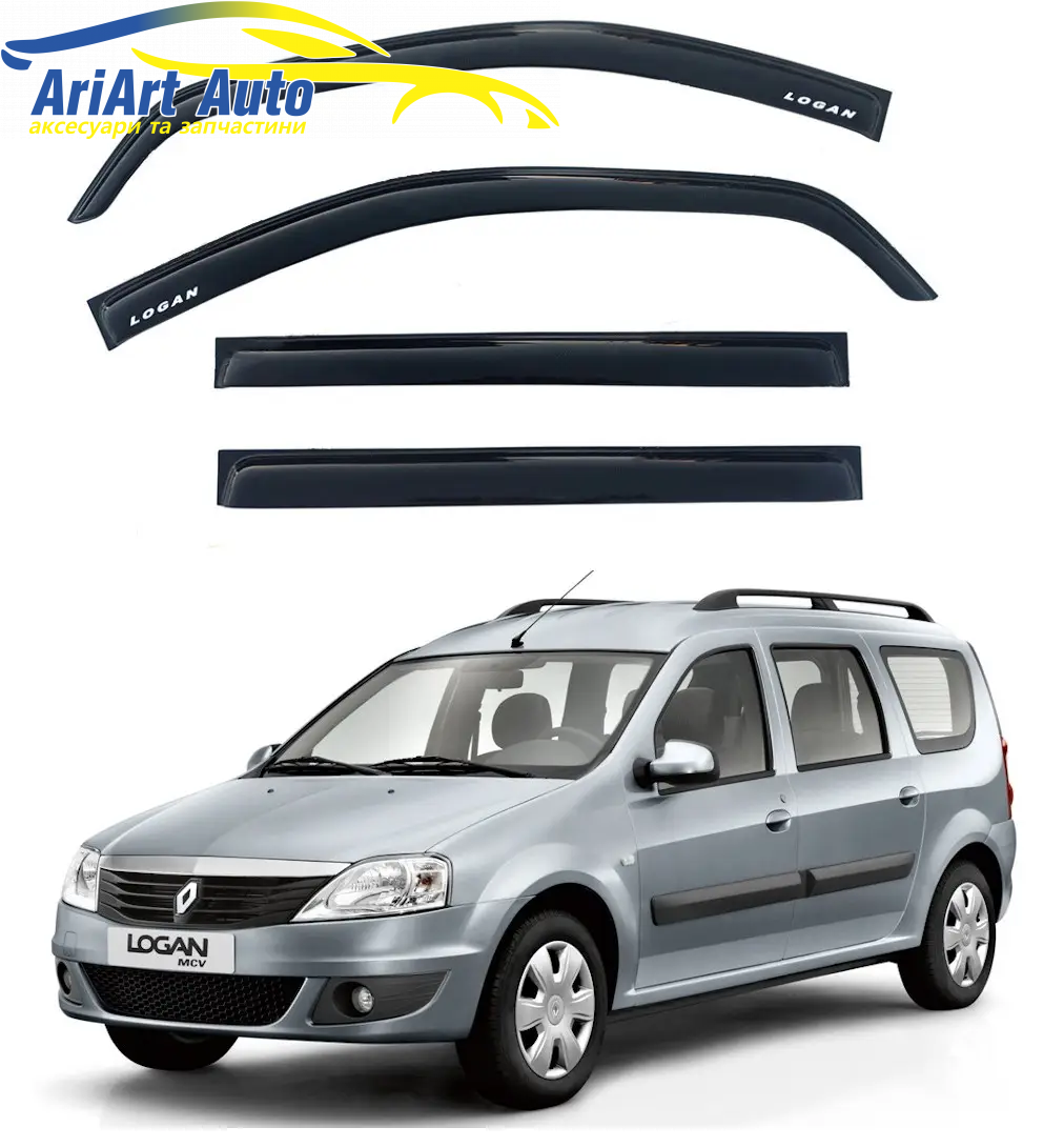 Вітровики Renault Logan MCV I унив 2004-2013 (скотч) AV-Tuning