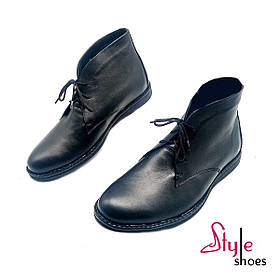 Черевики-дезерты чоловічі шкіряні чорного кольору «Style Shoes»