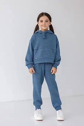 Костюм (худі + штани) для дівчинки Suzie синій 128 см, фото 1