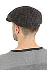 Кепка чоловіча восьмиклинка синя з коричневою з вовни Harris Tweed, фото 3