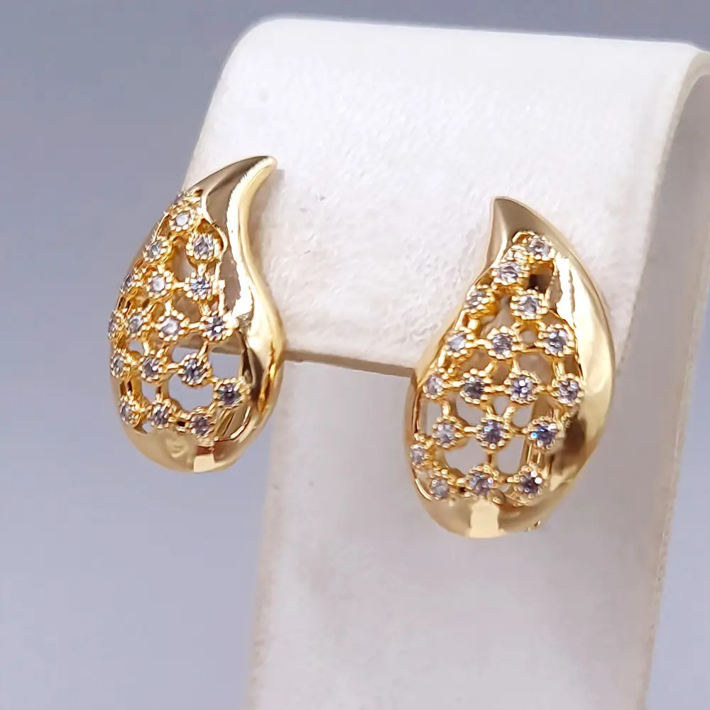 Сережки (1 пара) Xuping. Довжина: 20 мм. Ширина: 11 мм