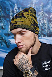 Військова подовжена тактична піксельна шапка без закота