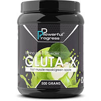 Глутамин L-glutamine Gluta-X Powerful Progress 500g со вкусом Сочного Яблока