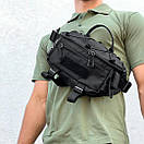 Велика чоловіча чорна сумка бананка бананка TOR M15 поясна нагрудна тактична, фото 3
