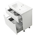 Тумба ЮВВІС для ванної кімнати 80 см біла підлогова ЕЛЬБА з умивальником БОЛЕРО, фото 2