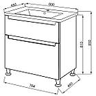 Тумба ЮВВІС для ванної кімнати 80 см біла підлогова ЕЛЬБА з умивальником БОЛЕРО, фото 4