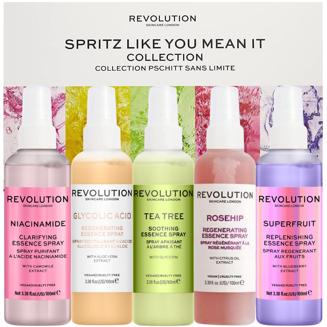 Набір спреїв-ессенцій для догляду за шкірою Revolution Skincare Spritz Like You Mean It Collection 5 х 100 мл