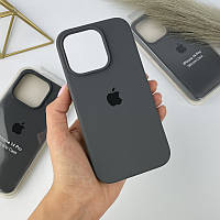 Силиконовый чехол на Айфон 14 Про c закрытым низом | iPhone 14 Pro Dark Grey (15)