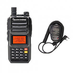 Рація професійна Quansheng TG-UV2 PLUS, UHF/ VHF, 10 Ватт, батарея 4000 мАг +Тангента Quansheng QS-4