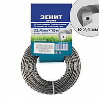 Лісочка для садових тримерів подвійна з кордом Зеніт Профі КР2-24-15-КВ 2.4 мм × 15 м