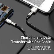 Кабель для швидкої зарядки USB на Type-C BASEUS 6A 66W Cafule Series Metal Data Cable 1м (чорний), фото 4