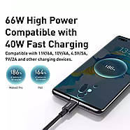 Кабель для швидкої зарядки Type-C на USB Baseus 66W 6A Superior Series Fast Charging (чорний) 1м, фото 5