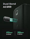 Дводіапазонний бездротовий Wi-Fi USB адаптер Ugreen AC650 2,4 ГГц/5 ГГц CM448 20204 Чорний, фото 2