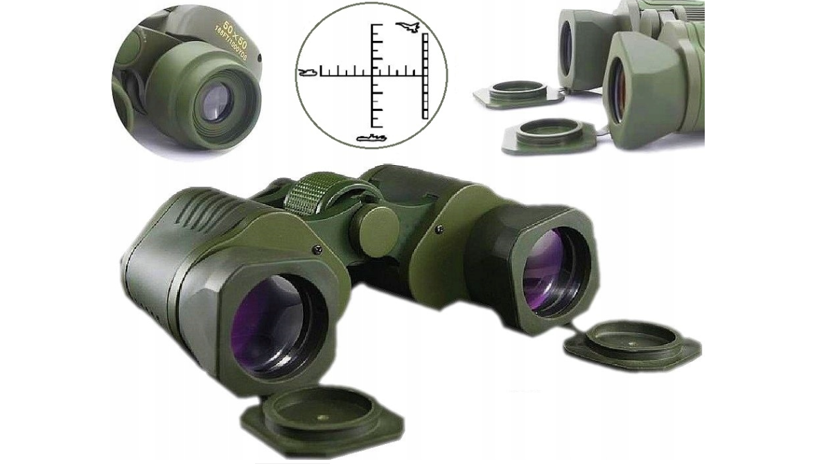 Бинокль Охотничий BINOCULARS GREEN 10x50 с Сеткой — Купить Недорого на
