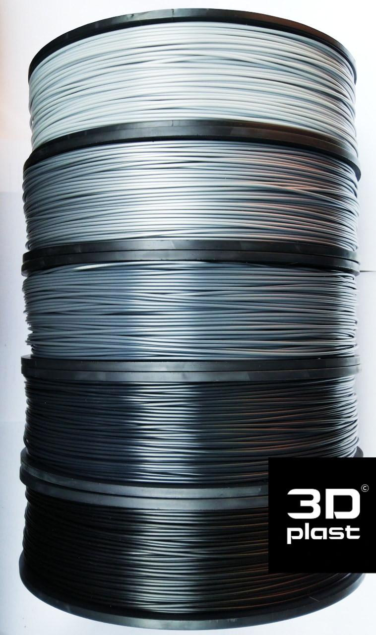 Нить ABS пластик для 3D принтера, сірий 2.5, сірий-графіт