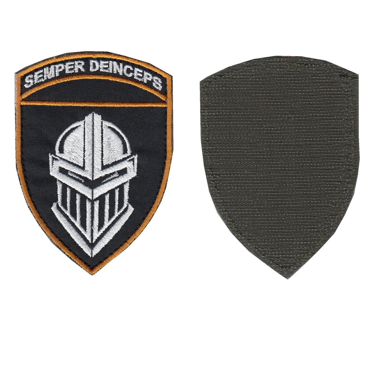 Шеврон військовий / армійський, 3 ОТБр (окрема танкова бригада) Semper Deinceps, на чорному, на липучці, 10 см * 7 см